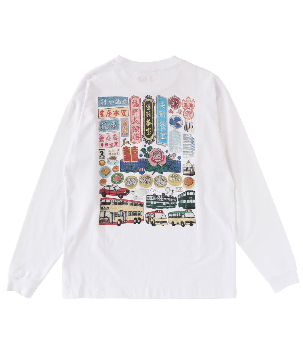 Common Noun/macaroni 香港 長袖 プリントT-shirt