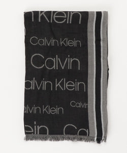 【Calvin Klein/カルバンクライン】ロゴ総柄リバーシブルマフラー/スカーフ