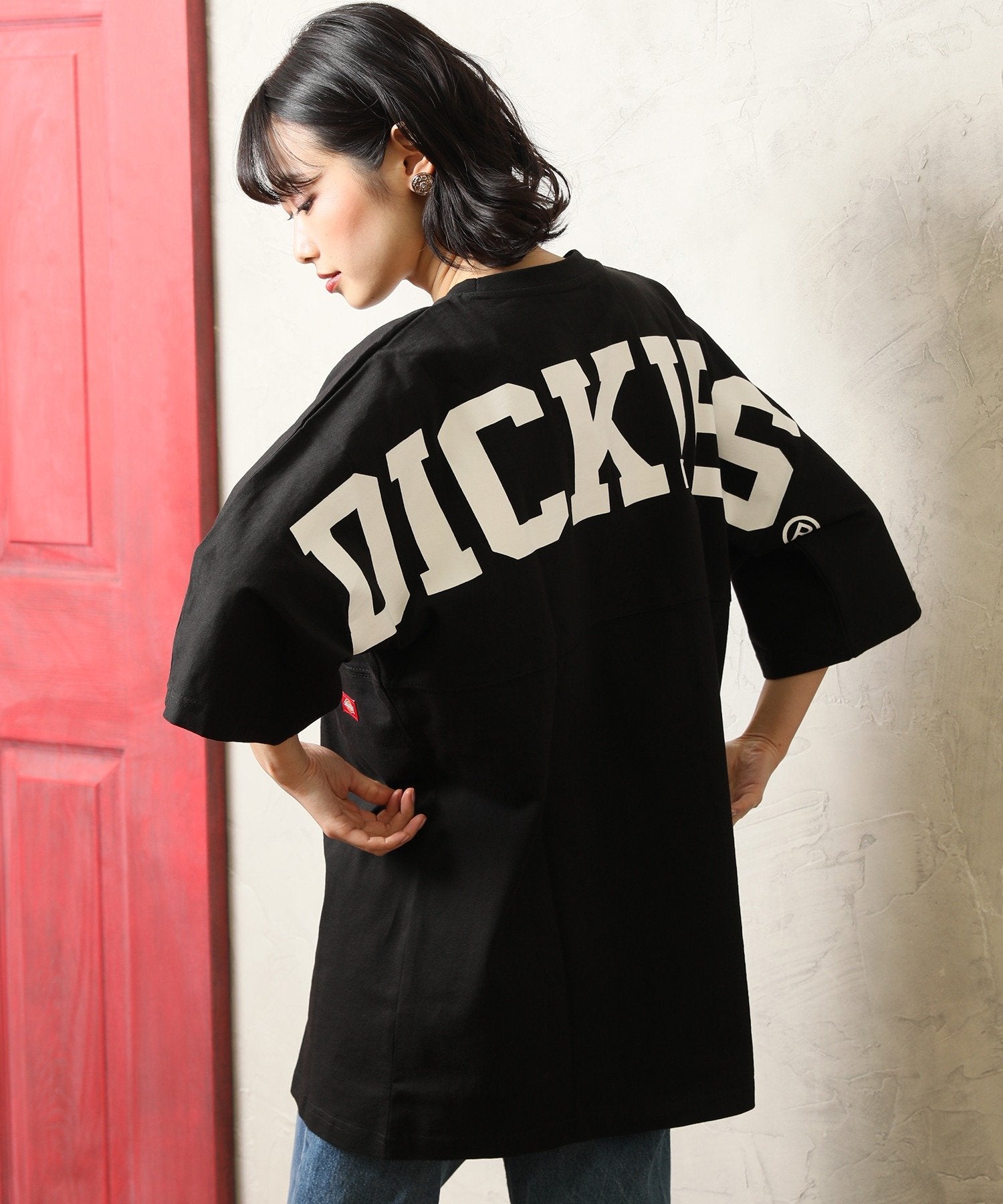 DICKIES/ディッキーズ】ワンポイント刺繍＆バックプリント半袖Tシャツ