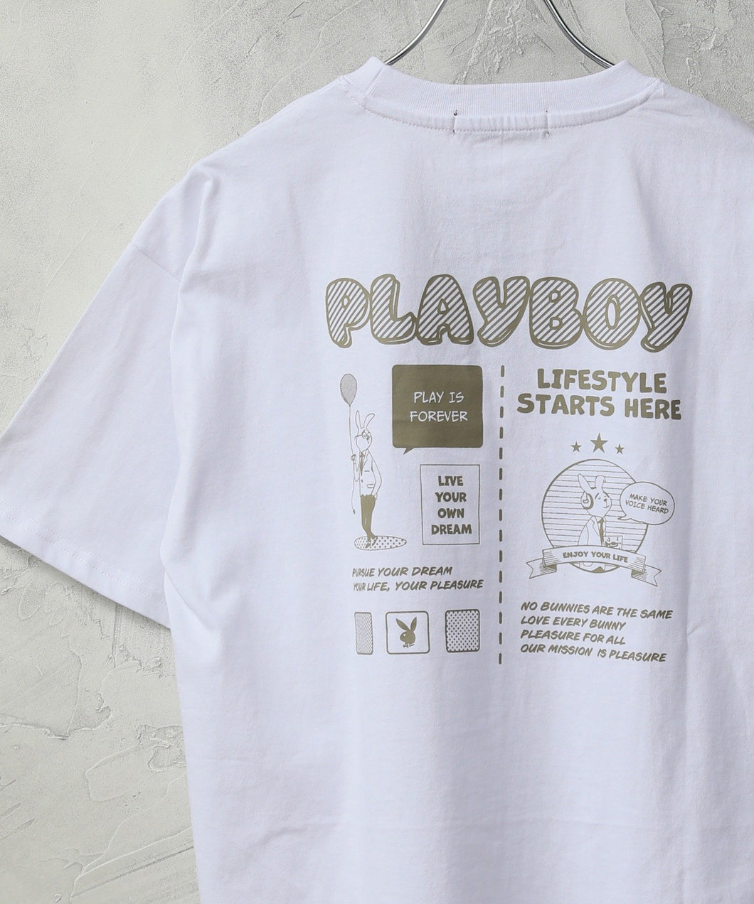 【PLAYBOY/プレイボーイ】クラシックアートワーク プリント 半袖Tシャツ