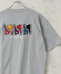 【CONVERSE/コンバース】バックデザイン SIXシューズ サガラ刺繍 クルーネックTシャツ