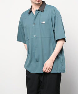【CONVERSE/コンバース】ポリツイル ワンポイント刺繍 レギュラーカラーシャツ