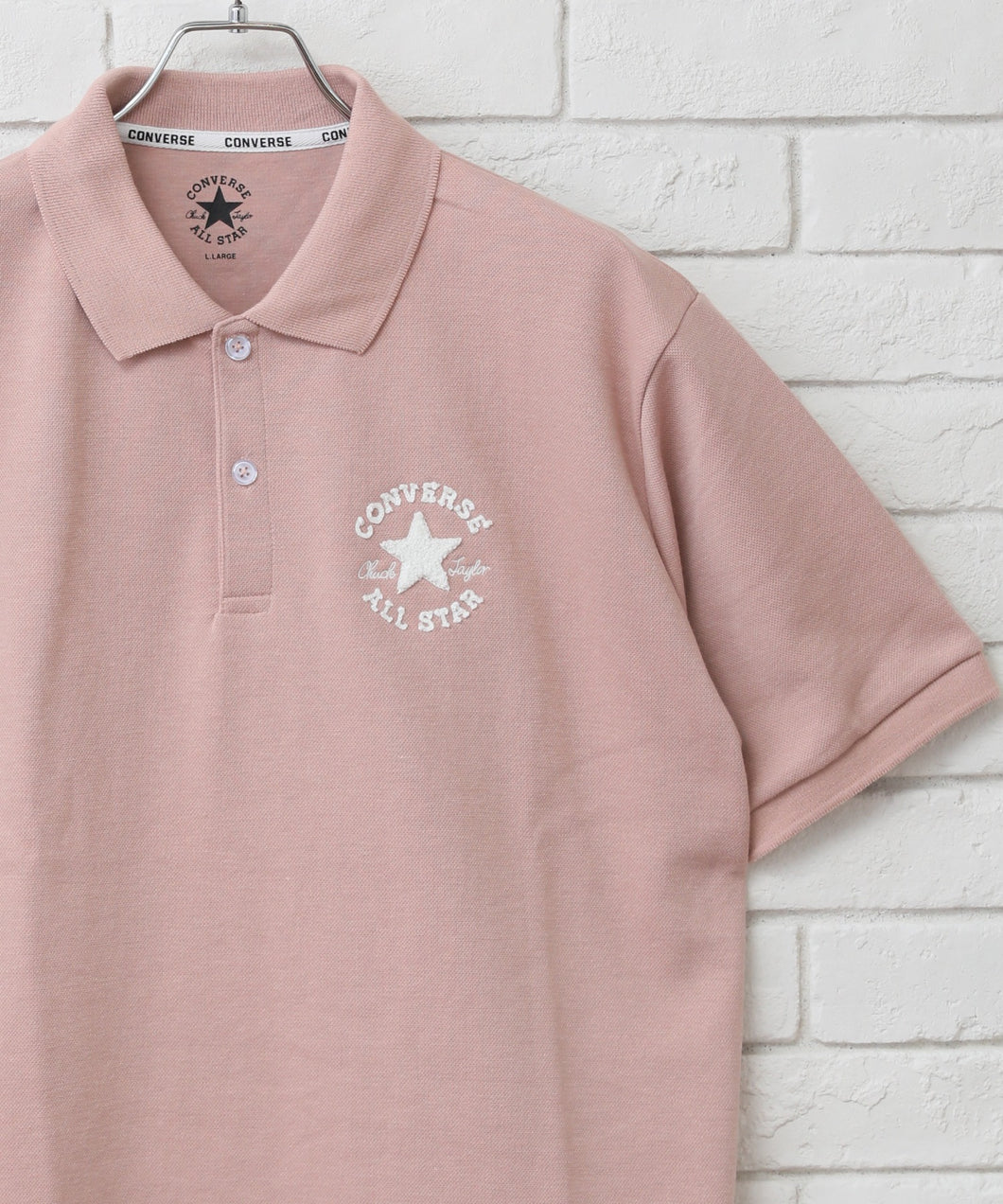 【CONVERSE/コンバース】鹿の子 ワンポイントロゴ サガラ刺繍 ポロシャツ