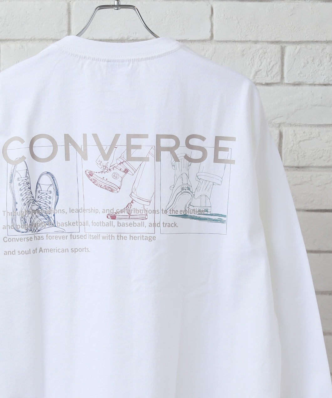 【CONVERSE/コンバース】シューズバックプリント ロングスリーブTシャツ