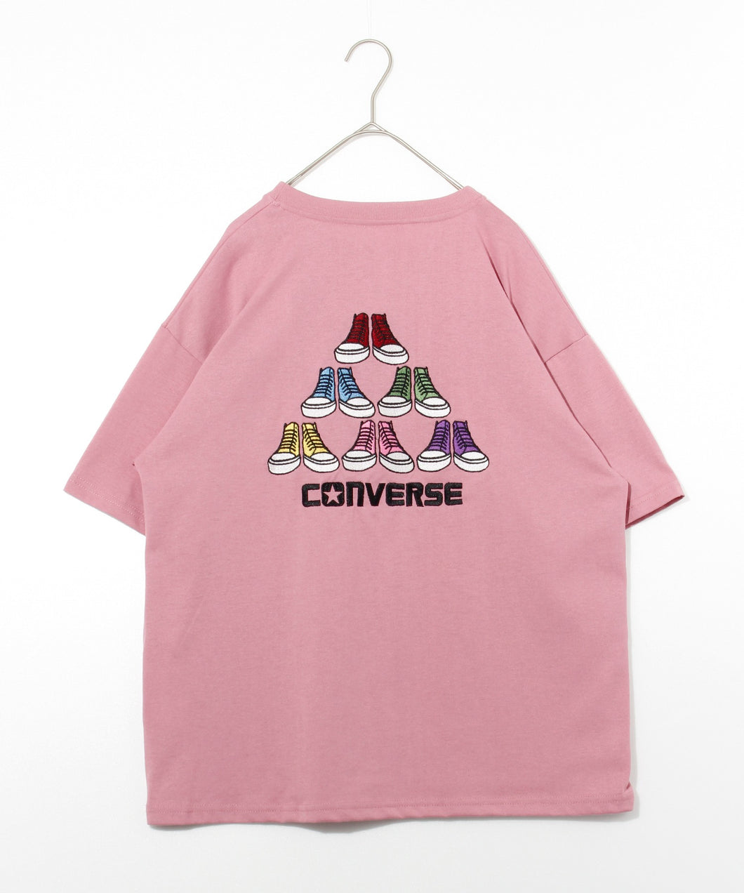 【CONVERSE/コンバース】シューズ刺繍 ワイドシルエット半袖Tシャツ